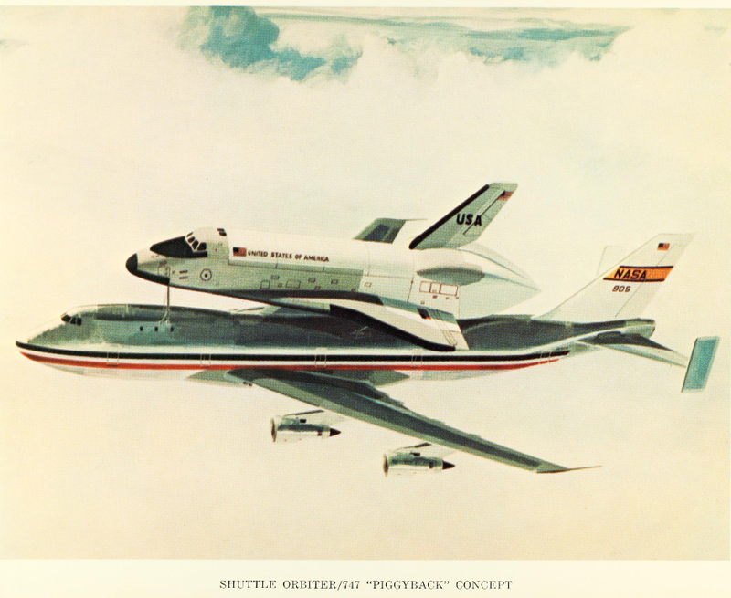 Illustration for article titled This concept art from the Shuttle Program's early days is gorgeous, deliciously retro